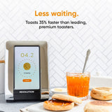 Revolution InstaGLOTM R180 Toaster. 2-Slice, High-End Stainless Steel Design. Features Touchscreen with 60+ High-Speed Smart Settings for Perfectly Toasted Bagels, English Muffins, Toast, Pop-Tarts and much more