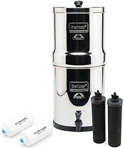 Big Berkey BK4X2 Countertop Water Filter System with 2 Black Berkey Elements and 2 Fluoride Filters