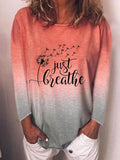 Print Round Neck Long Sleeves Sweatshirt