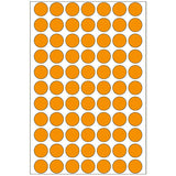 Office Pack Multi-purpose Labels Round 13mm Luminous Orange (2234)