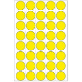 Office Pack Multi-purpose Labels Round 19mm Yellow (2251)