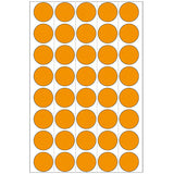 Office Pack Multi-purpose Labels Round 19mm Luminous Orange (2254)