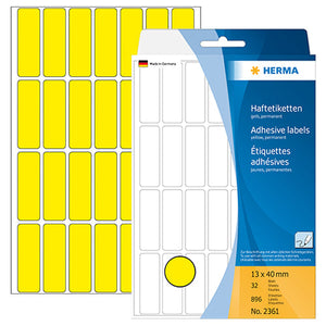 Office Pack Multi-purpose Labels 13 x 40mm Yellow (2361)