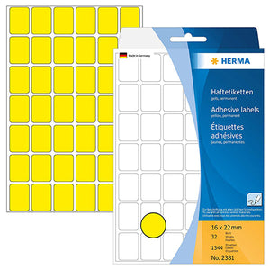 Office Pack Multi-purpose Labels 16 x 22mm Yellow (2381)