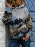 Print Long Sleeves Hoodie