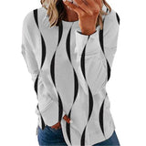 Print Round Neck Long Sleeves Sweatshirt