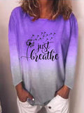 Print Round Neck Long Sleeves Sweatshirt