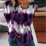 Tie Dye Round Neck Long Sleeves Sweatshirt
