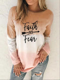 Print Round Neck Long Sleeves Sweatshirt