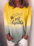 Print Round Neck Long Sleeves Sweatshirt