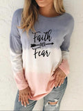 Print Round Neck Long Sleeves Sweatshirt