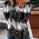 Tie Dye Round Neck Long Sleeves Sweatshirt