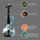 100% Handmade Premium Electric Violin Full Size 4 4 Professional Silent Violin For Student Solid Wood(DSZA)