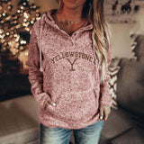 Printed letters long sleeve hoodie