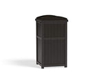 Suncast 33 Gallon Can Resin Outdoor Trash Hideaway with Lid Use in Backyard, Deck, or Patio, Brown