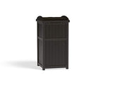 Suncast 33 Gallon Can Resin Outdoor Trash Hideaway with Lid Use in Backyard, Deck, or Patio, Brown