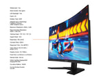 GIGABYTE G32QC A 32" 165Hz 2K 1ms (MPRT), 93% DCI-P3, VESA HDR400, FreeSync Premium Pro, 1 x DisplayPort 1.2, 2 x HDMI 2,0, 2 x USB 3.0 Curved Gaming Monitor