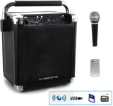 Wireless Portable Party Speaker with USB Recording, FM Radio & Microphone, Black