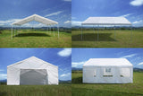 20×20 Heavy Duty Party Tent Carport Wedding Canopy Steel W/Sidewalls White