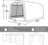 10 x 20-Feet Heavy Duty Carport Portable Garage Enclosed Car Canopy Outdoor Instant Shelter Party Tent with Sidewalls for Auto and Boat Storage, Waterproof and UV-Treated, Grey Peak Top Style