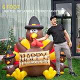 VIVOHOME 6 ft Inflatable LED Lighted Thanksgiving Turkey