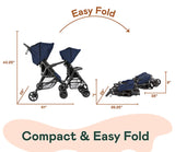 Best Triple Stroller – Everyday Triplet Stroller with Umbrella – Tandem Capable – UPF 50+