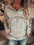 Printed letters long sleeve hoodie