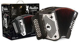 Hohner Panther G/C/F 3-Row Diatonic Accordion – Black