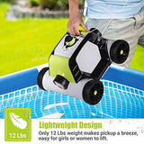 OT QOMOTOP Robotic Pool Cleaner, Rechargeable Cordless Design, 90 Mins Working Time, IPX8 Waterproof, Power Detection Technology, Built-in Water Sensor Technology, Green