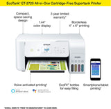 EcoTank ET-2720 Wireless Color All-in-One Supertank Printer with Scanner and Copier – White