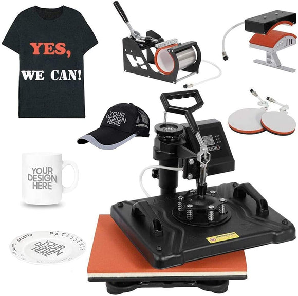 Pro 5 in 1 Heat Press Machine Combo 360-degree Rotation 12