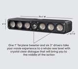 Signature Series S35 Center Channel Speaker (6 Drivers) | Surround Sound | Power Port Technology | Detachable Magnetic Grille, Black