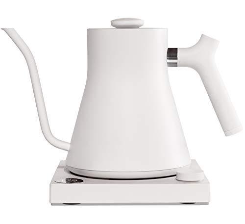 Fellow Stagg EKG Electric Pour-Over Kettle For Coffee And Tea, Matte White, Variable Temperature Control, 1200 Watt Quick Heating, Built-in Brew Stopwatch