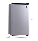 RCA RFR322-B RFR322 3.2 Cu Ft Single Door Mini Fridge with Freezer, Platinum, Stainless