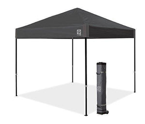 E-Z UP AMB3SBKF10SG Ambassador, 10′ x 10′, Roller Bag and 4 Piece Spike Set, Steel Gray Instant Canopy Shelter Tent