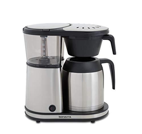 Bonavita Connoisseur 8-Cup One-Touch Coffee Maker Featuring Hanging Filter Basket and Thermal Carafe, BV1901TS, Stainless Steel, Chrome