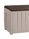 Keter Novel Plastic Deck Storage Container Box Outdoor Patio Furniture 90 Gal, Brown