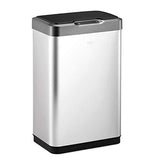 EKO Mirage-T 50 Liter / 13.2 Gallon Touchless Rectangular Motion Sensor Trash Can, Brushed Stainless Steel Finish