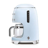 Smeg 50’s Retro Style Aesthetic Drip Filter Coffee Machine, 10 cups, Pastel Blue