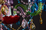 Saint Mossi Modern Contemporary Elegant K9 Crystal Glass Chandelier Pendant Ceiling Lighting Fixture – 5 Lights, Colorful Painted