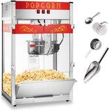 Commercial Popcorn Machine Maker Popper with Extra Large 16-Ounce Kettle – Red