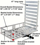 80779 Aluminum Hitch Mount Cargo Carrier with 47" Long Ramp, 1 Pack