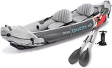 68310VM Dakota K2 2-Person Heavy-Duty Vinyl Inflatable Kayak with 86-Inch Oars and Air Pump, Gray & Red