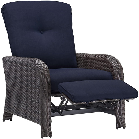 Outdoor Strathmere Luxury Recliner, Navy Blue