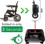 2020 New Folding Ultra Lightweight Electric Power Wheelchair, Silla de Ruedas Electrica, FDA Approved and Air Travel Allowed, Heavy Duty, Mobility Motorized, Portable Power (17.5" Seat Width)