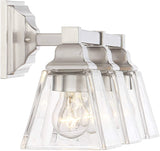 Mencino Modern Wall Light Satin Nickel Hardwired 20" Wide 3-Light Fixture Clear Glass for Bathroom Vanity –