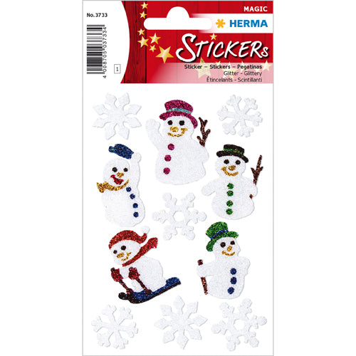 Stickers Snowmen, Glittery (3733)