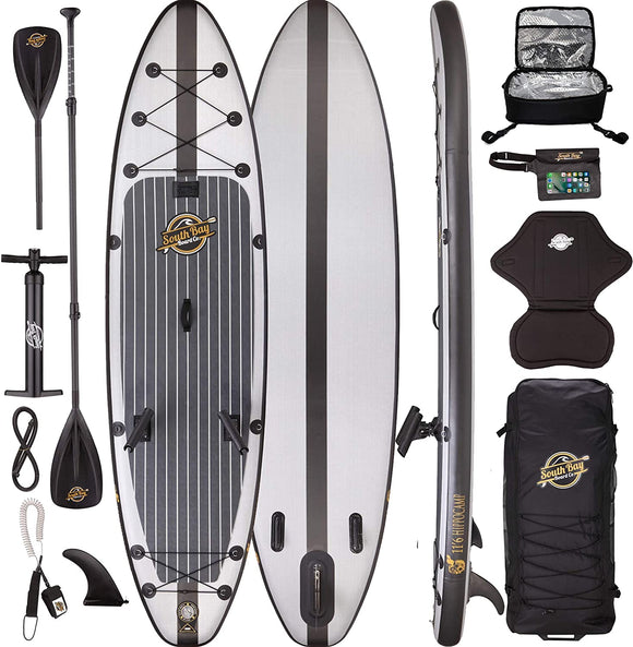 Premium Inflatable Stand Up Paddle Board – The Deluxe Package – 11’6 Hippocamp Fishing ISUP