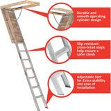 25-1/2 by 54-Inch Elite, 7'8"-10-Foot Ceiling Height, 375-Pound Capacity, Type IAA, AA2510, Aluminum Ladder, attic, x Rough Opening, Silver