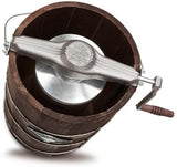 Hand Cranked Ice Cream Maker with Appalachian Series Wooden Bucket, 6 Quart (PBWMIMH612-SHP)